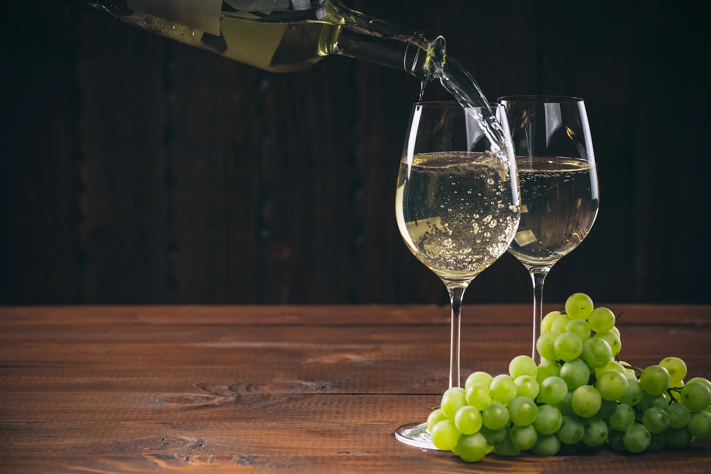 Beautiful White Wine in Wine Glass